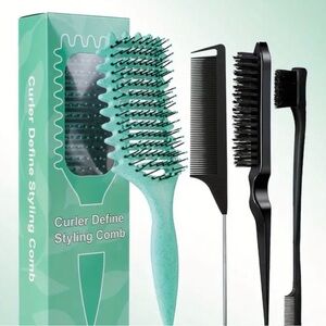 Curler Define Styling Comb Set - Green and Black